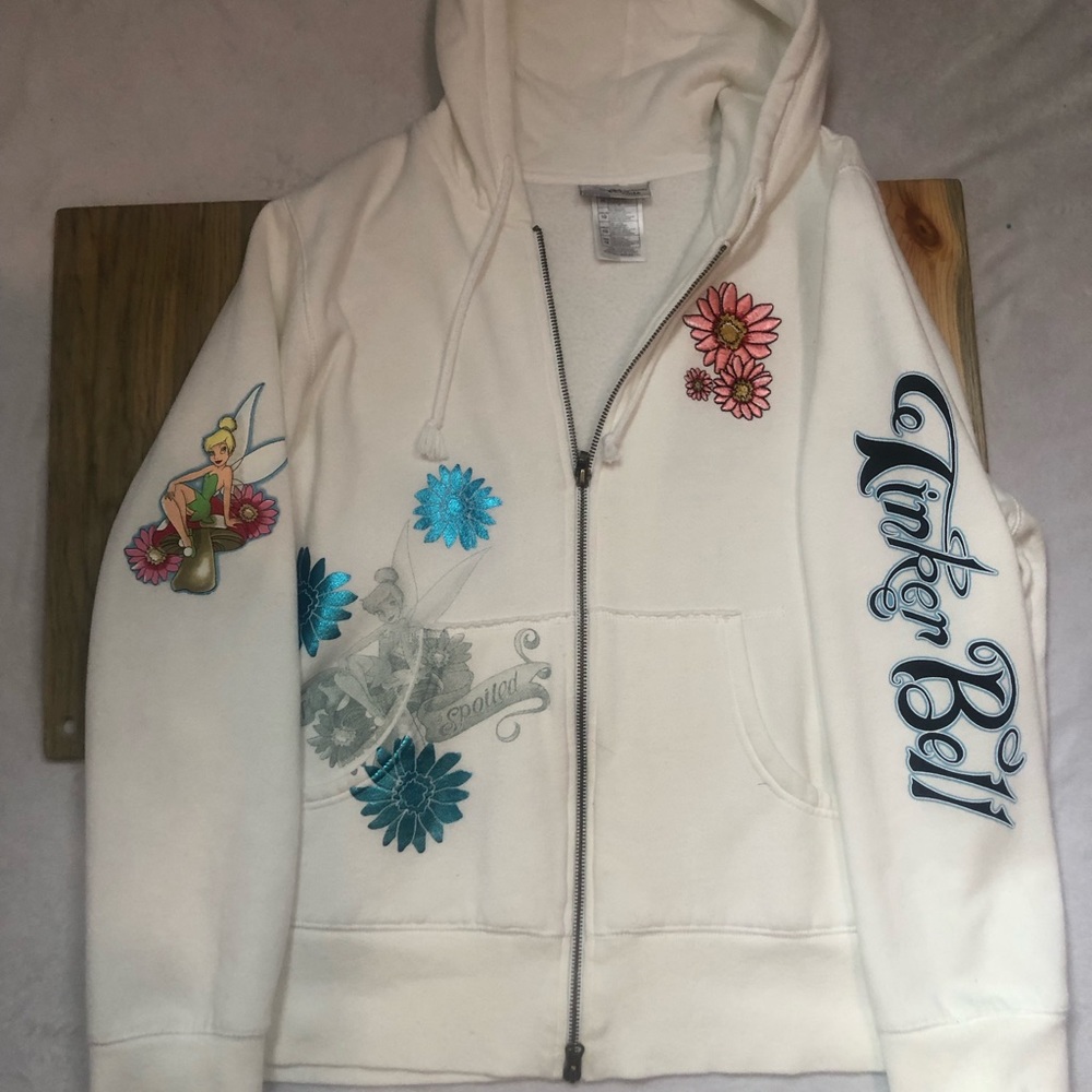 Disney Park Tinker bell Hoodie White 1X Bling